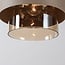 Suspension Kodi beige avec verre ambré, 3 lumières