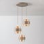Suspension Kodi beige avec verre ambré, 3 lumières