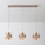 Suspension Klari beige avec verre ambré, 3 lumières