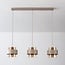 Suspension Klari beige avec verre ambré, 3 lumières