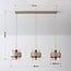 Suspension Klari beige avec verre ambré, 3 lumières