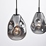 Suspension design 4 lumières noire avec verre fumé - Faliste