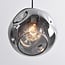 Suspension Faliste 4 lumières - noir et verre fumé