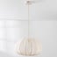Suspension Japandi Ecruva - abat-jour rond en tissu beige clair Ø50 cm