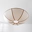 Suspension Ovala Ø60 cm - abat-jour en lin beige aux accents bruns