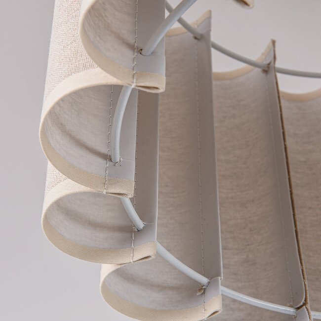 Plafonnier Celie - abat-jour en lin plissé, beige