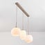 Suspension Meliora à 3 lumières - beige et verre laiteux strié