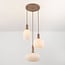 Suspension Viola 3 lumières, verre opalin et beige