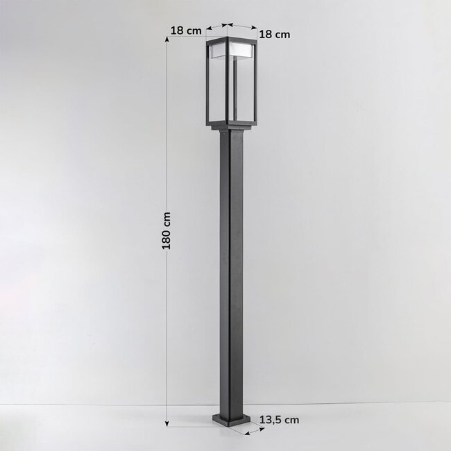 Staande buitenlamp Charles, 180 cm