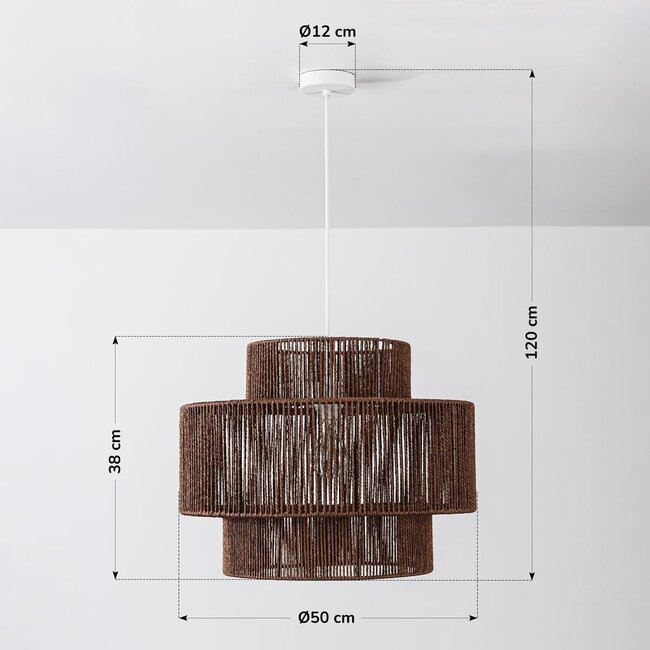 Suspension Sumi en papier - brun foncé
