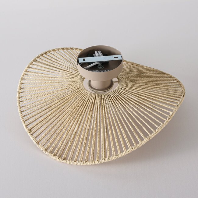Plafonnier Roberta avec abat-jour en papier tressé à la main - beige