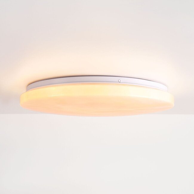 Plafonnier LED dimmable à 3 étapes Corinda aspect marbre - blanc