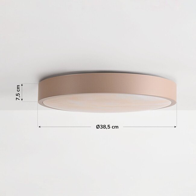 Plafonnier LED dimmable à 3 étapes Sarinda avec aspect marbre - taupe