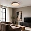 Plafonnier LED dimmable à 3 étapes Terinda blanc avec effet nervuré et détail doré
