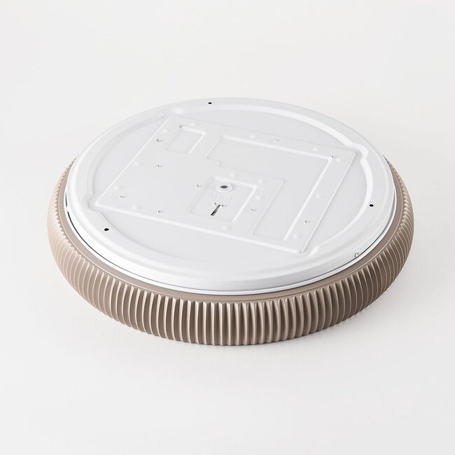Plafonnier LED dimmable à 3 étapes Terinda blanc avec effet nervuré et détail doré