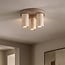 Plafonnier Cova avec trois spots aspect travertin - beige sable