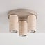 Plafonnier Cova avec trois spots aspect travertin - beige sable