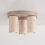 Plafonnier Cova avec trois spots aspect travertin - beige sable