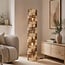 Lampadaire Ines avec corde tressée - beige et marron