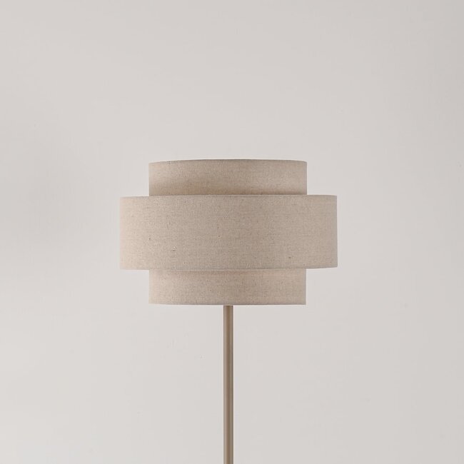 Lampadaire Corry avec abat-jour en lin - beige sable