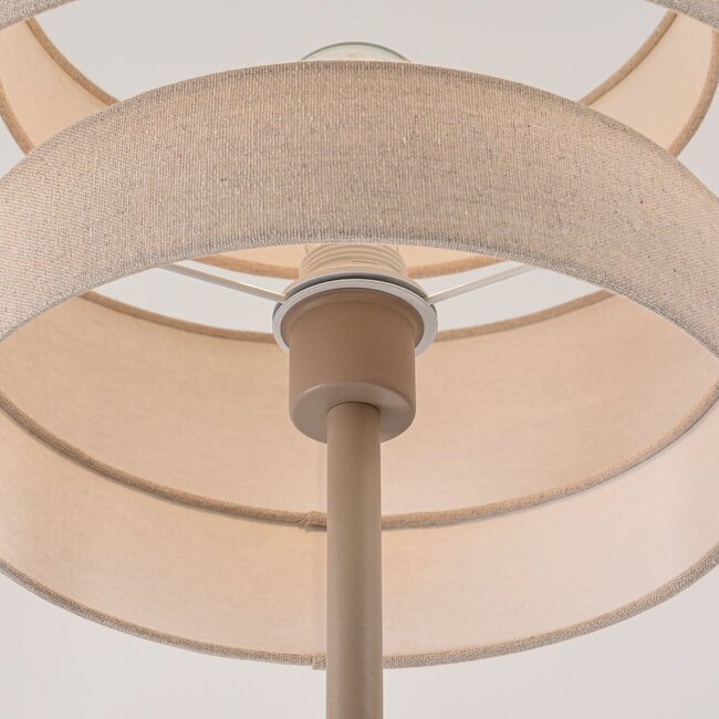 Lampadaire Corry avec abat-jour en lin - beige sable
