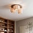 Plafonnier Florina avec 3 abat-jours en lin beige - taupe