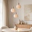 Suspension Silvia avec 3 abat-jours en tissu - taupe