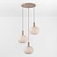 Suspension Silvia avec 3 abat-jours en tissu - taupe