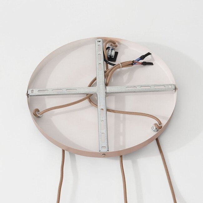 Suspension Silvia avec 3 abat-jours en tissu - taupe
