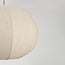 Suspension Stefia avec grand abat-jour en lin beige - taupe