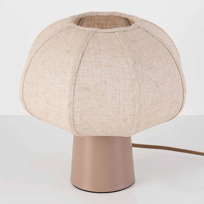 Lampe de table Myrna avec abat-jour en lin - taupe