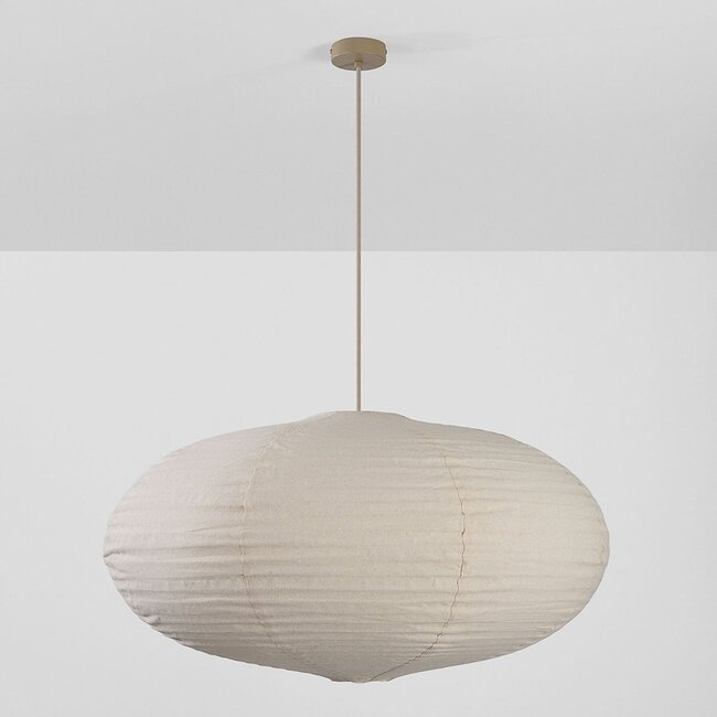 Suspension Sikara avec abat-jour en lin naturel- Ø80