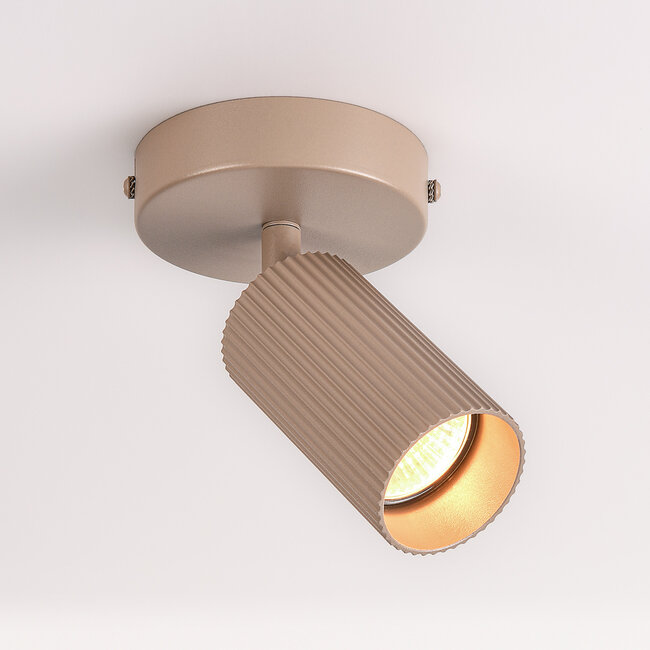 Spot de plafond Blaze avec spot nervuré - beige sable