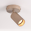 Spot de plafond Blaze avec spot nervuré - beige sable
