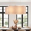 Suspension Hirom à 2 lumières - beige et abat-jour en lin