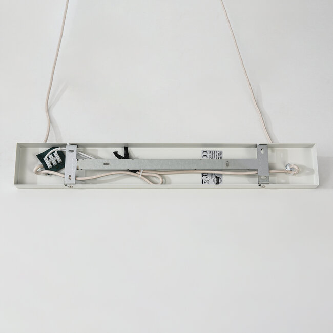 Suspension Hirom à 2 lumières - beige et abat-jour en lin