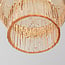 Suspension Odinda à 3 abat-jours en verre ambré côtelé - beige