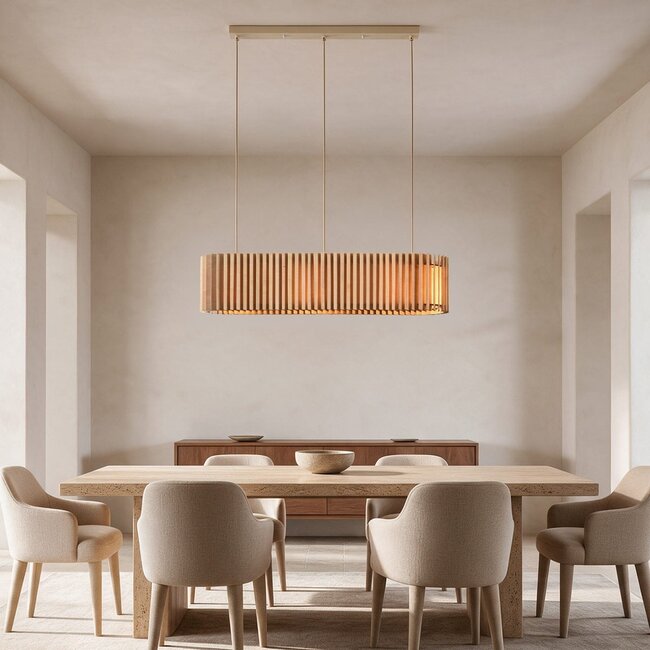 Suspension Hema avec abat-jour en bois - naturel