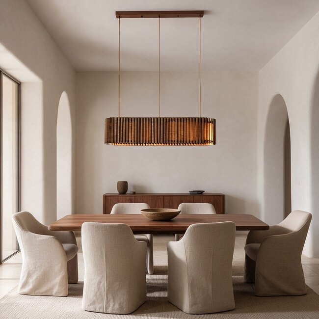 Suspension Hema avec abat-jour en bois - noyer