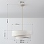 Suspension Nerai à 3 lumières - beige et abat-jour en lin superposés
