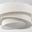 Suspension à 3 lumières Nerai - beige avec abat-jours en lin superposés
