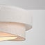 Suspension à 3 lumières Nerai - beige avec abat-jours en lin superposés
