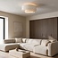 Plafonnier Neroi à 3 lumières - beige et abat-jour en lin superposés