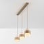Suspension Flari avec 3 abat-jours en travertin et verre blanc laiteux - beige