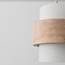 Suspension Flari avec 3 abat-jours en travertin et verre blanc laiteux - beige