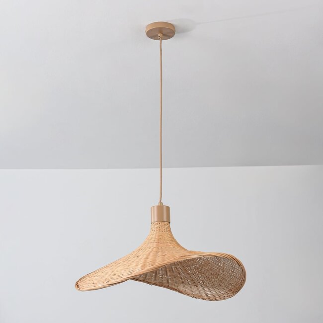 Suspension Flima - abat-jour en bambou naturel