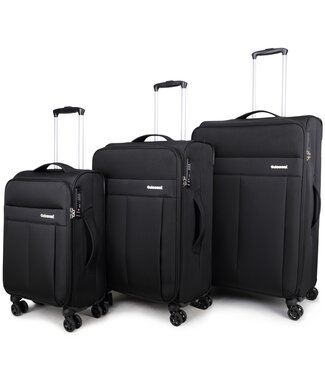 Decent D-Upright Kofferset Zwart Inhoud 34, 65, 102 Liter