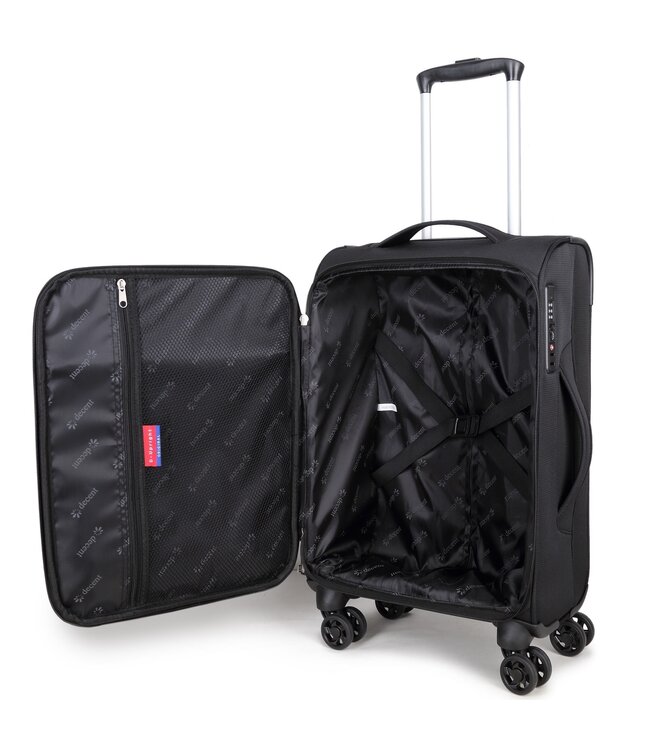 Decent D-Upright Handbagage koffer Zwart 55X35X20 CM