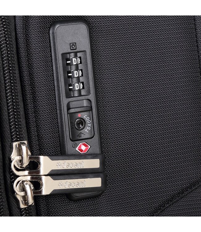 Decent D-Upright Handbagage koffer Zwart 55X35X20 CM