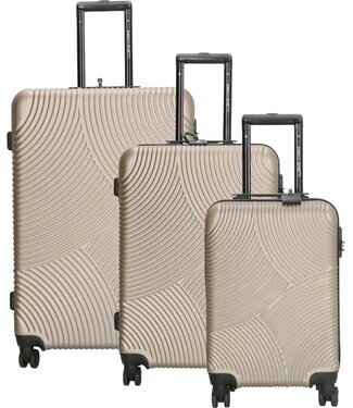 Enrico Benetti Reiskoffers Louisville Champagne Kofferset 3-Delig 91, 62 en 30L